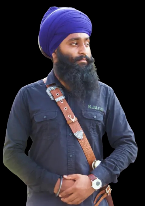 Sikh man wearing custom made gatara